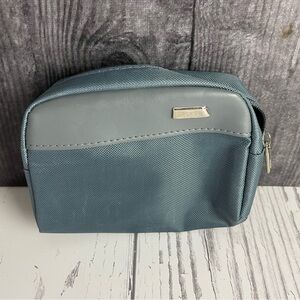 TUMI for Delta Gray Nylon Zippered Pouch Small Travel Toiletry Cosmetic Bag